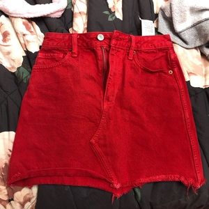 Red Abercrombie mini skirt